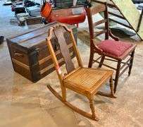 Vintage Chairs & Steamer Trunk