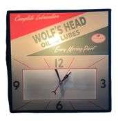 Wolf's Head Oil and Lubes Lighted Clock