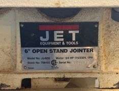 Jet 6" Open Stand Jointer with Mobile Base
