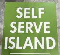Self Service Island Gas Station Metal Sign