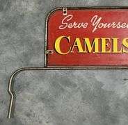 Camels Cigarettes "Serve Yourself" Metal Rack Sign