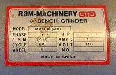 6" Bench Grinder & C-Clamps