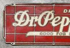 Dr. Pepper Aluminum Badge Sign