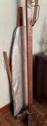 Early Oak Coat Rack & Ironing Board