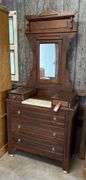 Early Walnut Marble Top Dresser