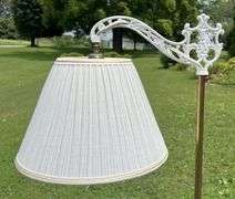 Early Cast Iron Ornate Floor Mounting Reading Lamp