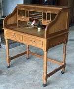 Solid Oak S-Curve Roll Top Desk
