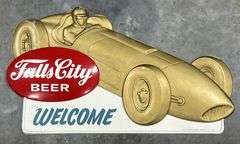 1963 Falls City Beer Vac-U-Form Indy 500 Racer Sign
