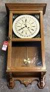 Solid Oak Wall Mounted Regulator Clock Handmade By Oscar F. Jones
