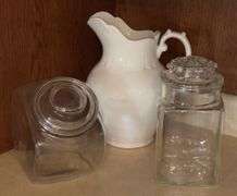 Country Display Jars & Iron Stone Pitcher