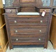 Early Walnut Marble Top Dresser