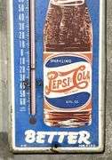 Pepsi-Cola "Bigger Better" Metal Thermometer