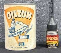 Early Mopar Dry Graphite Lubricant & Oilzum Snow-Mobile Oil Can