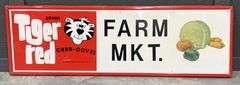 Tiger Red "Farm Mkt." Metal Sign