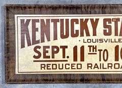 1916 Kentucky State Fair Railroad Sign