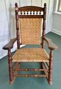Vintage Oak Woven Bottom Rocker