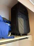 Cot, Luggage & RCA TV/Entertainment Center