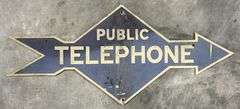 Public Telephone Metal Arrow Sign