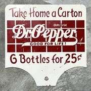 Dr. Pepper "6 Bottles for 25 Cent" Metal Rack Sign