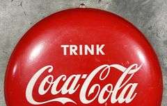 "Trink Coca-Cola" Eiskalt German Metal Button Sign