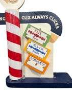 Clix Razor Blade Barber Shop Lighted Wooden Display