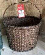 Early Woven Basket & Glass Jars