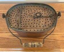 Copper Minnow Bucket & Framed Brass Key Display