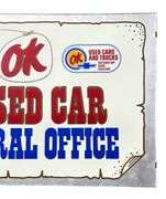 Chevrolet "Ok" Used Car Corral Office Metal Flange Sign