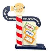 Clix Razor Blade Barber Shop Lighted Wooden Display