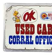 Chevrolet "Ok" Used Car Corral Office Metal Flange Sign