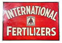 1943 International Fertilizers Metal Sign