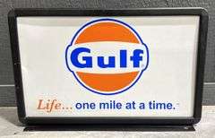 Gulf Metal Pump Topper Display Sign