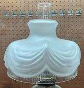 Early Nickel Plated Oil Lamp with Shade