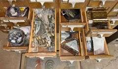 Large Wooden 60-Hole Organizer & Contents