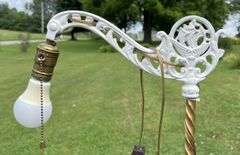 Early Cast Iron Ornate Floor Mounting Reading Lamp