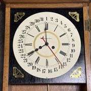 Solid Oak Wall Mounted Regulator Clock Handmade By Oscar F. Jones