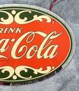 Coca-Cola "Drink Coca-Cola" Oval Mirror Haning Sign