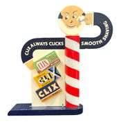 Clix Razor Blade Barber Shop Lighted Wooden Display