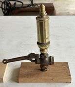 Vintage Brass Single Chime Whistle & Lunkenheimer Glass Oiler