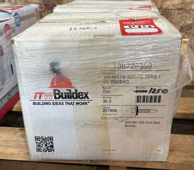 0.25" -14 x 7/8 Metal Screws, qty: 2500 image