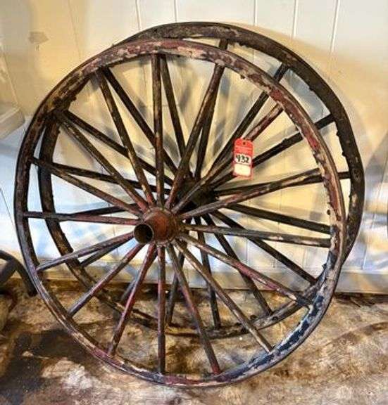 Early Wood Spoked Buggy Wheels image