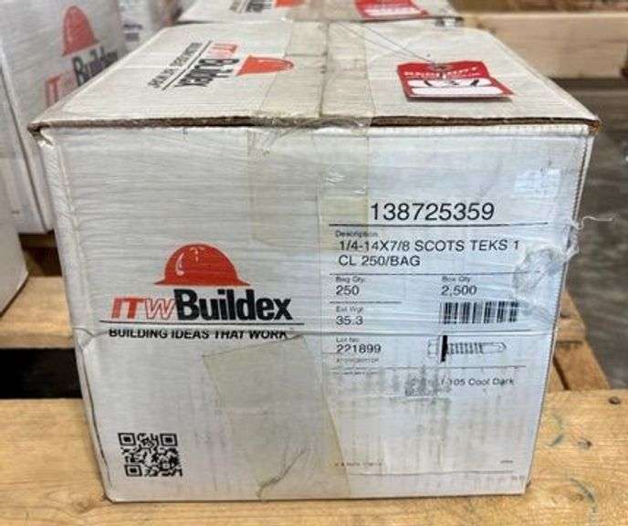 0.25" -14 x 7/8 Metal Screws, qty: 2500 image