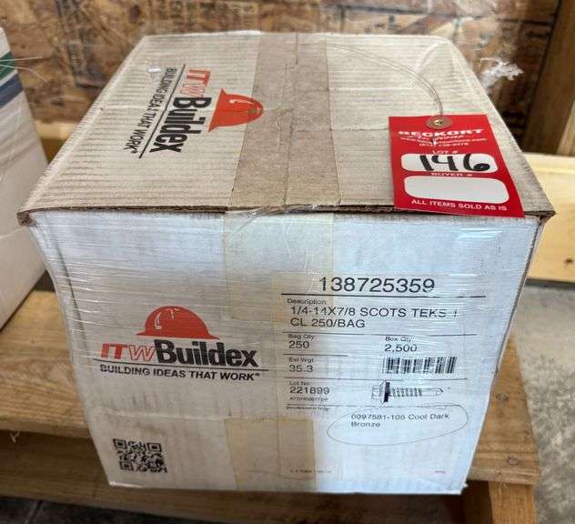 0.25" -14 x 7/8 Metal Screws, qty: 2500 image