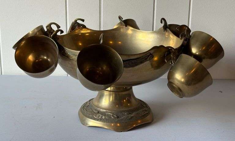 Silver Plate Punch Bowl Set image