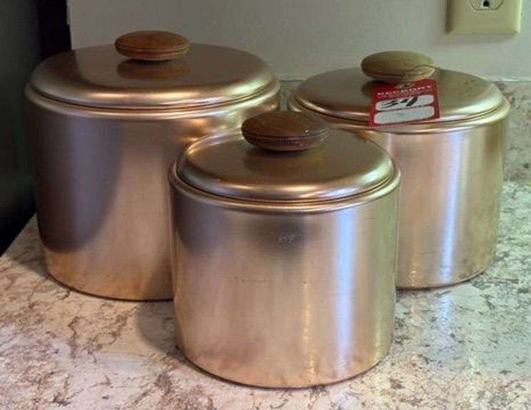 Vintage Mirro Aluminum Kitchen Canisters image