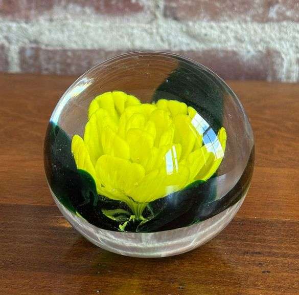 Kerry Zimmerman Rose Art Glass Paperweight image