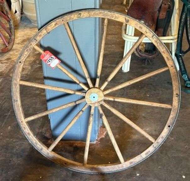 Single Wood Spoked Buggy Wheel image