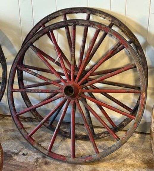 Early Wood Spoked Buggy Wheels image