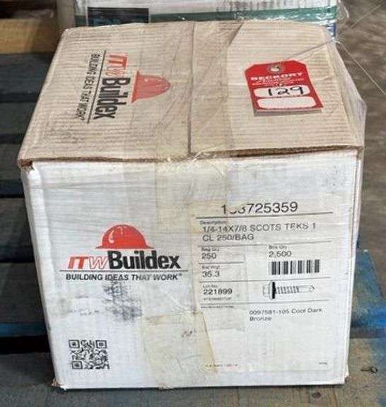 0.25" -14 x 7/8 Metal Screws, qty: 2500 image