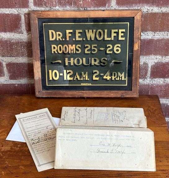 Corydon & Dr. W. E. Wolfe Glass Sign & Memorabilia image